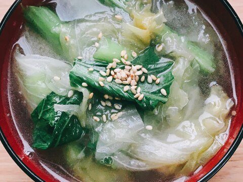 作り置きで便利！レタスと小松菜の生姜春雨スープ
